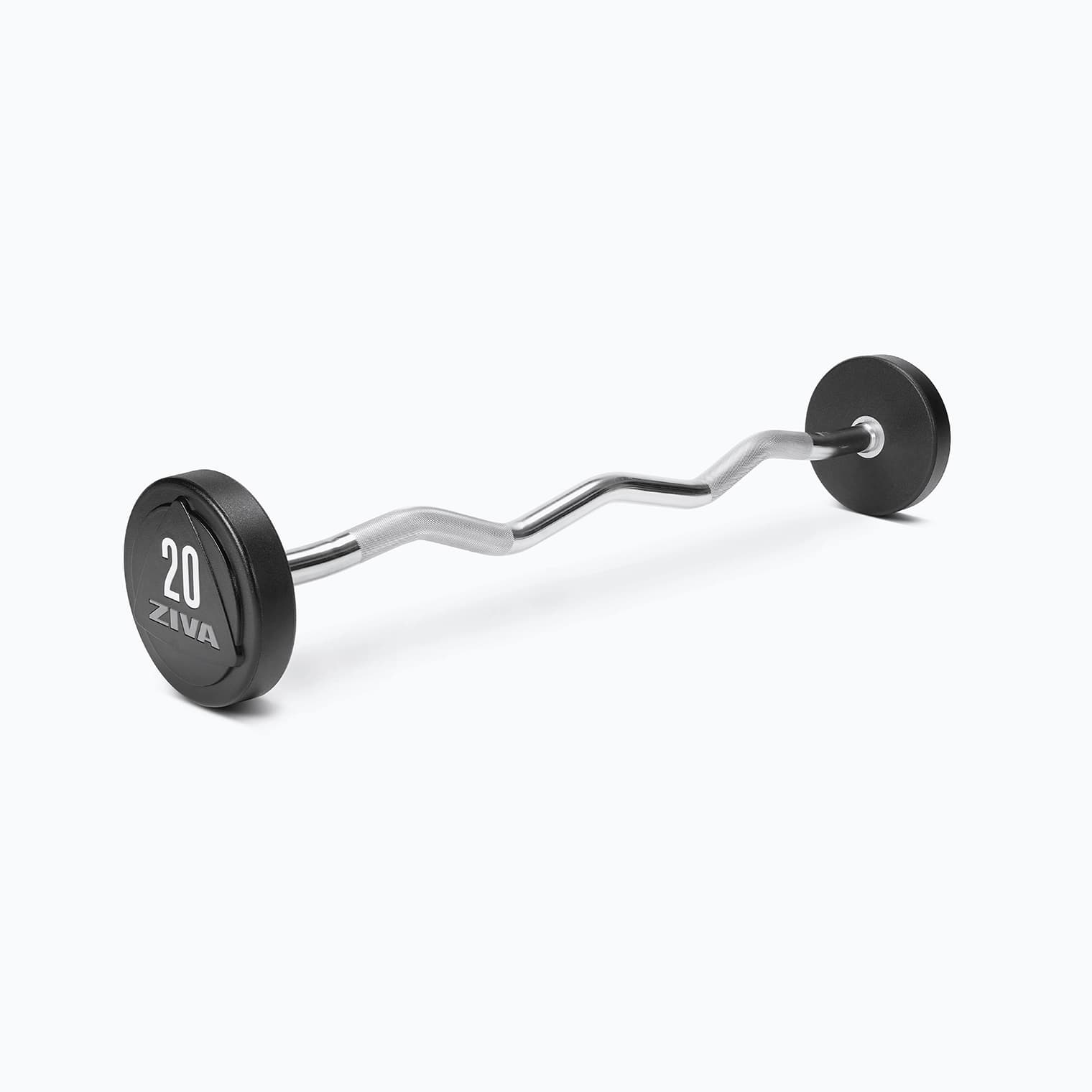 ZVO SOLID STEEL URETHANE EZ CURL BARBELLS